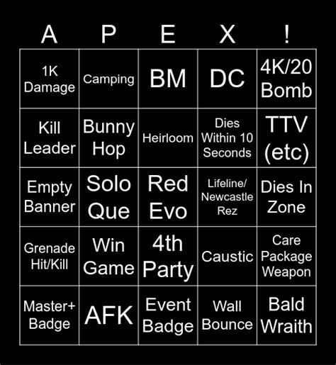 APEX LEGENDS BINGO .